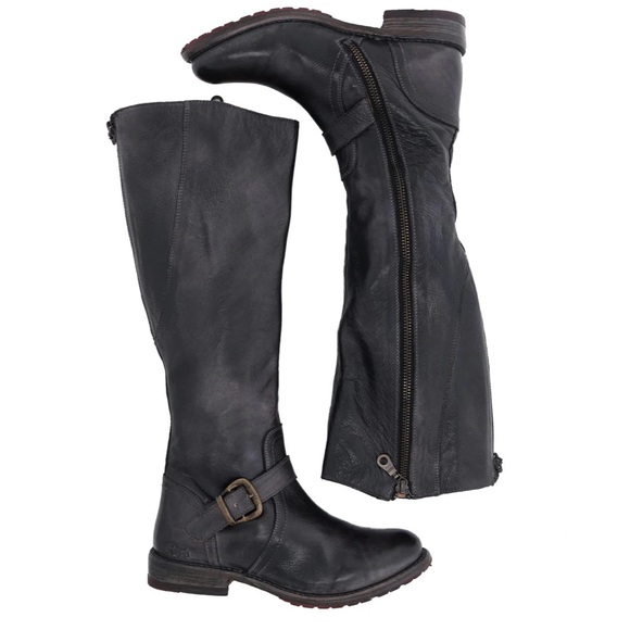 BED|STU Glaye Women's Black Rustic Brown Leather Tall Boots - Picture 4 of 6